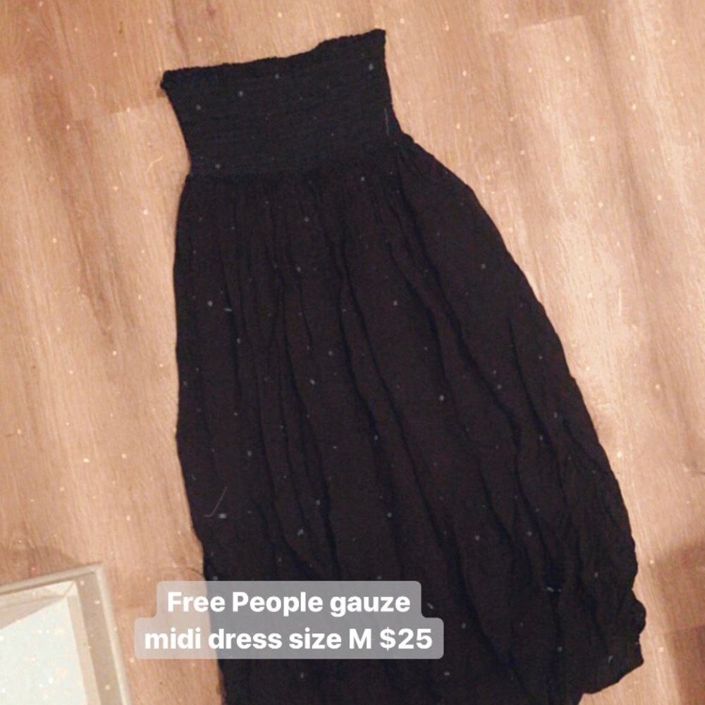 Free People boho gauze tube midi dress